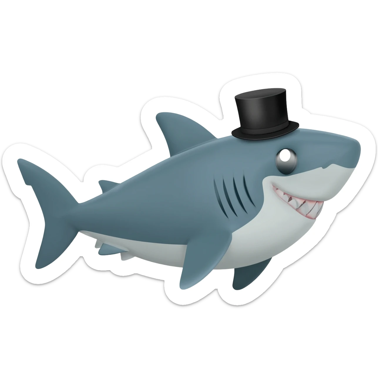 Shark with a top hat sticker