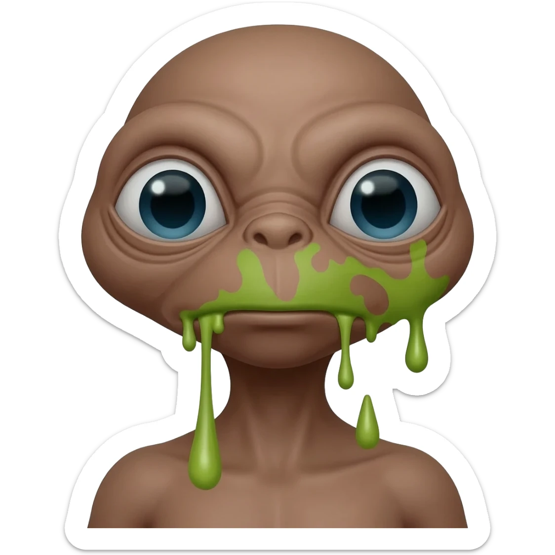E.T. The Extra-Terrestrial from the movie barfing sticker