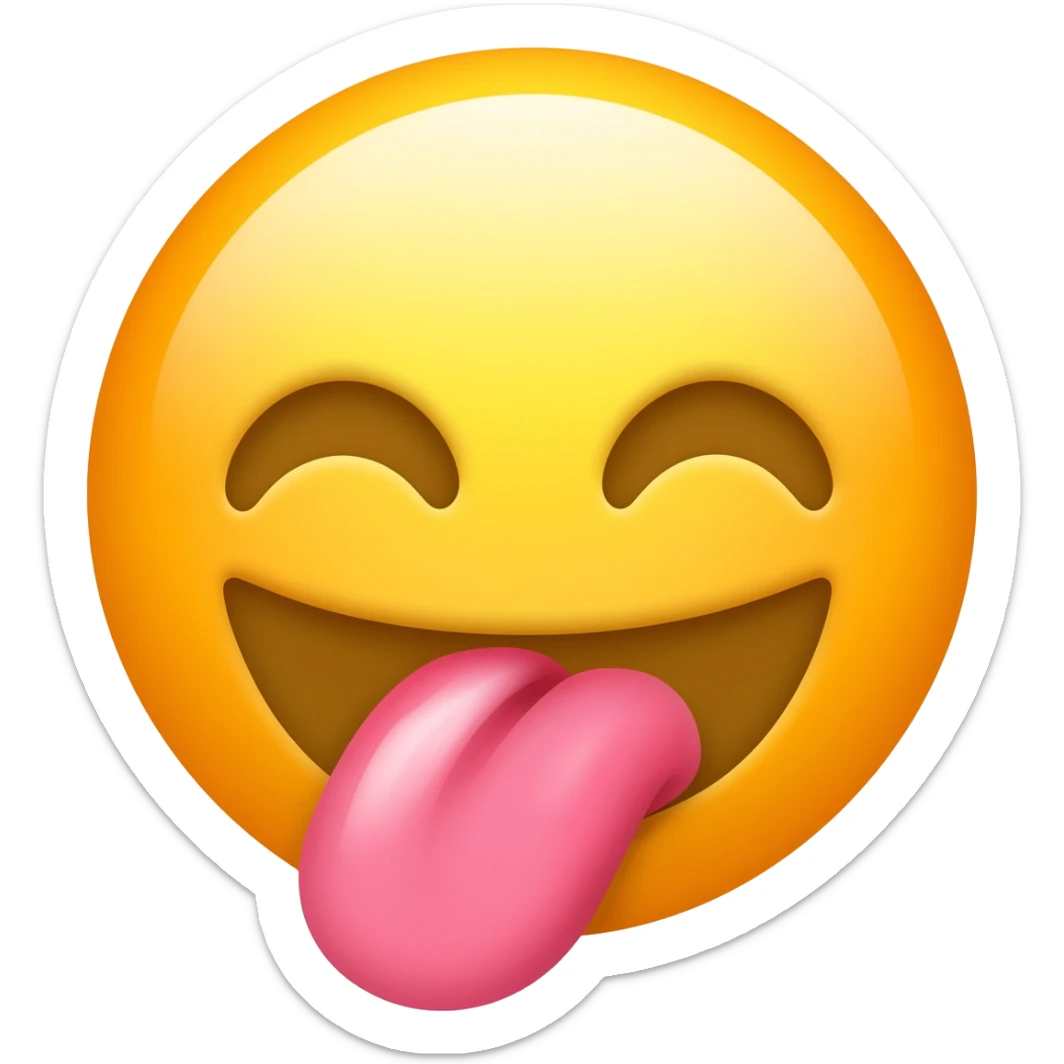 emoji con la lengua afuera por calor sticker