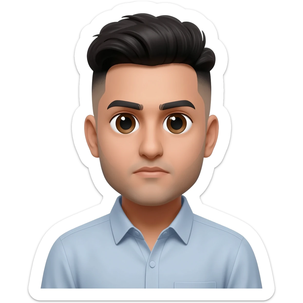 Pakistani man at 25 years old fade hair cut  sticker