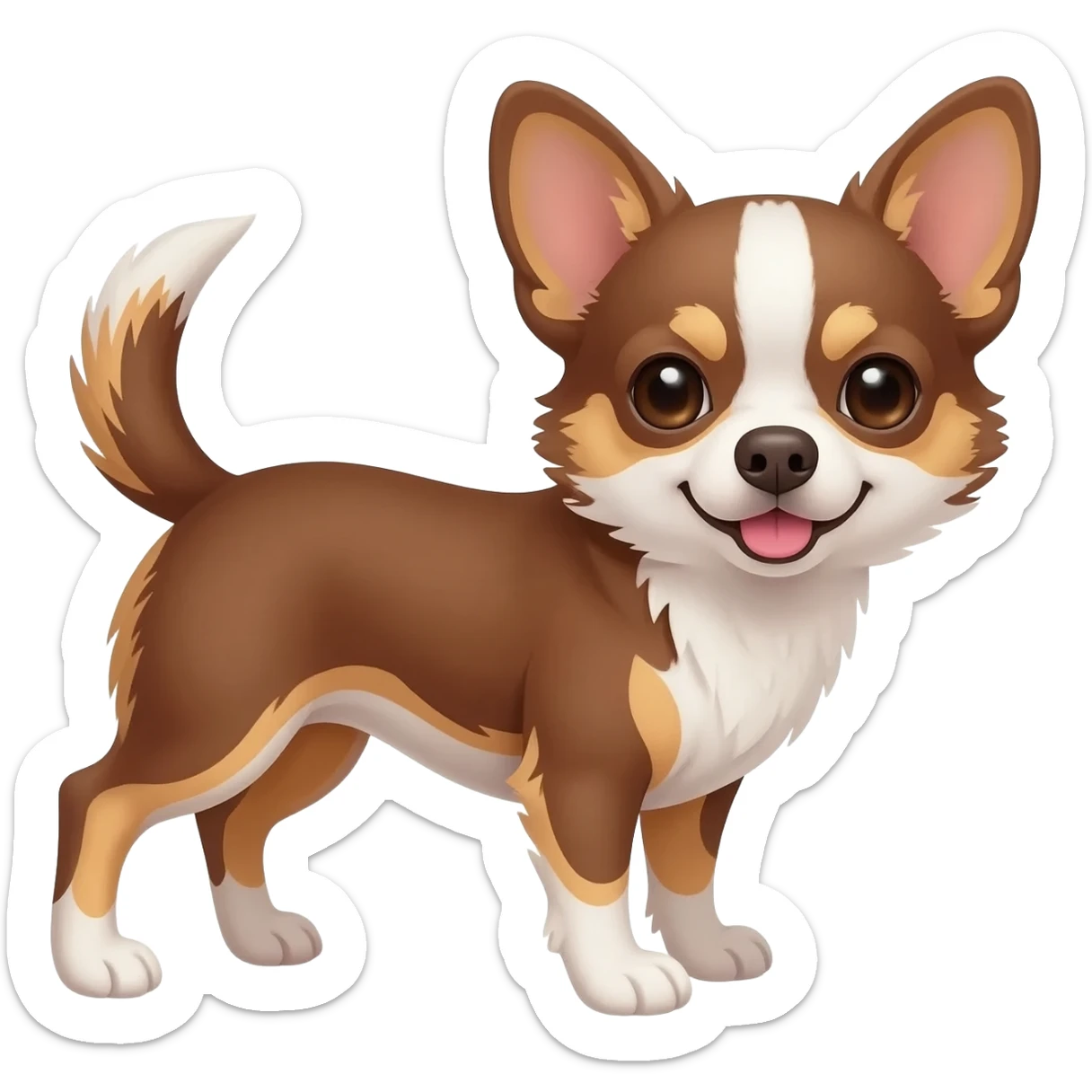 Chihuahua marron et blanc au ventre sticker