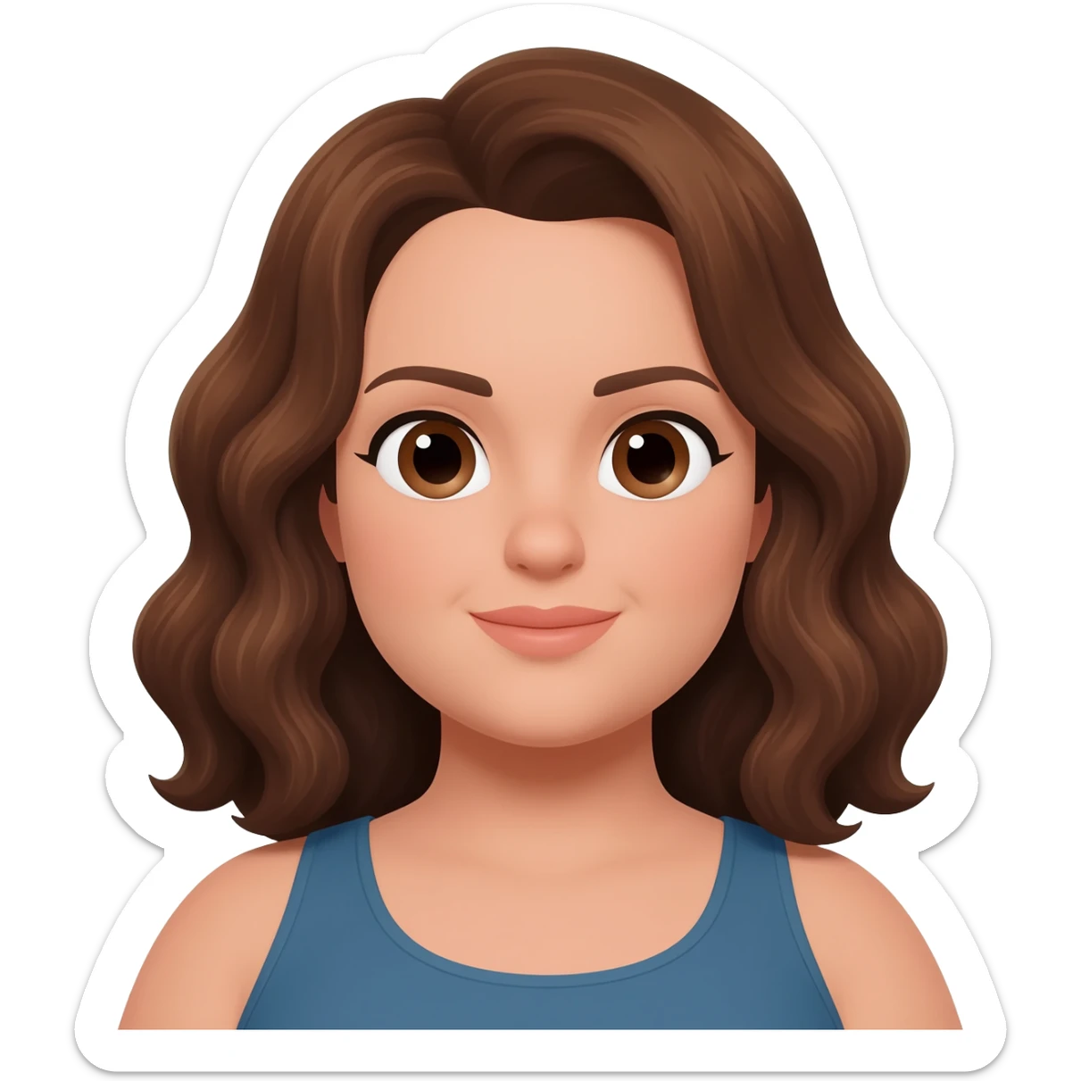 Plus size women  brown eyes ,brown wavey hair sticker