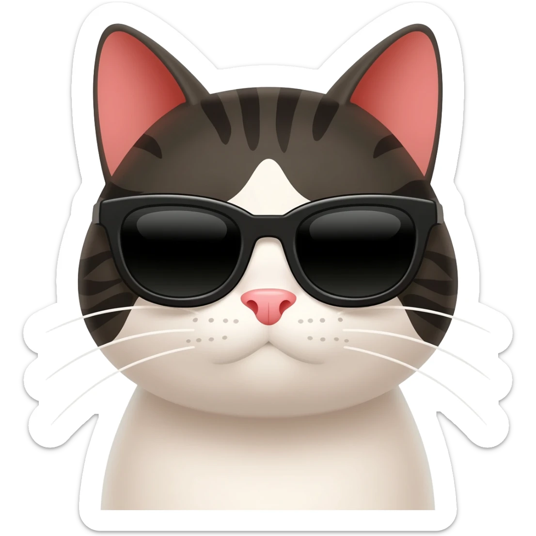 Cat wearing sunglasses sticker