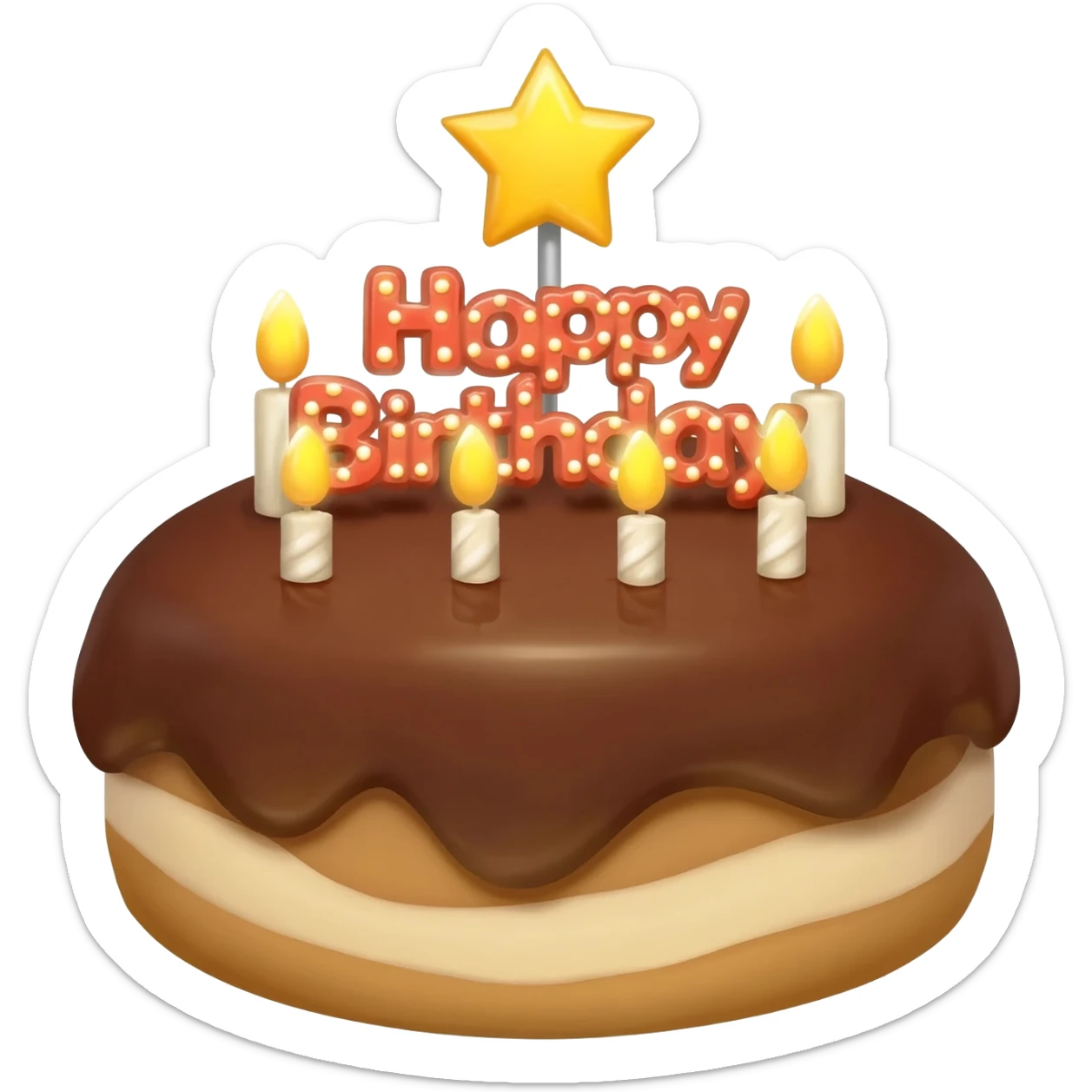 Happy birthday cake sticker