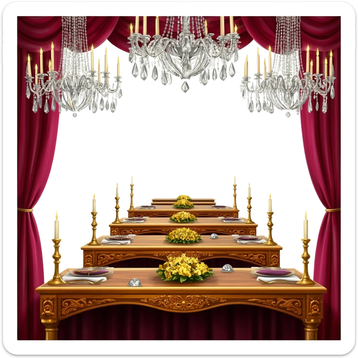 a court society’s staggering of table heights according to nobles’ rank sticker