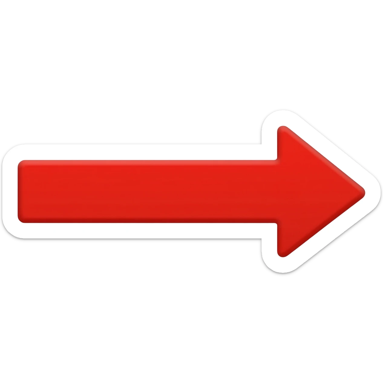 a red straight arrow sticker