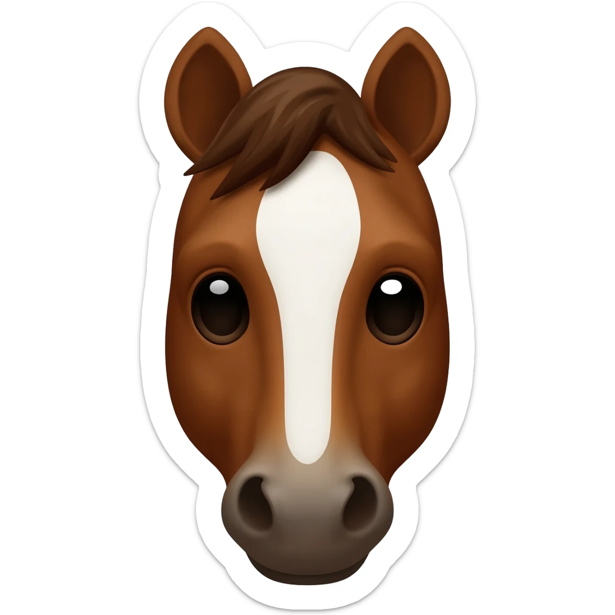 Brown horse with white stripe on face sticker
