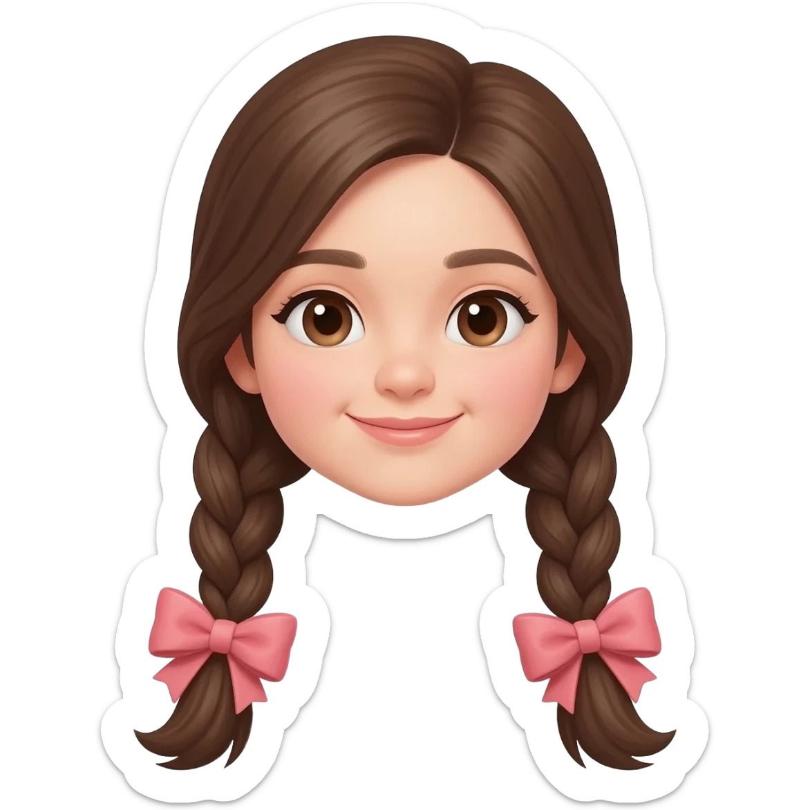 girl in braids bow sticker