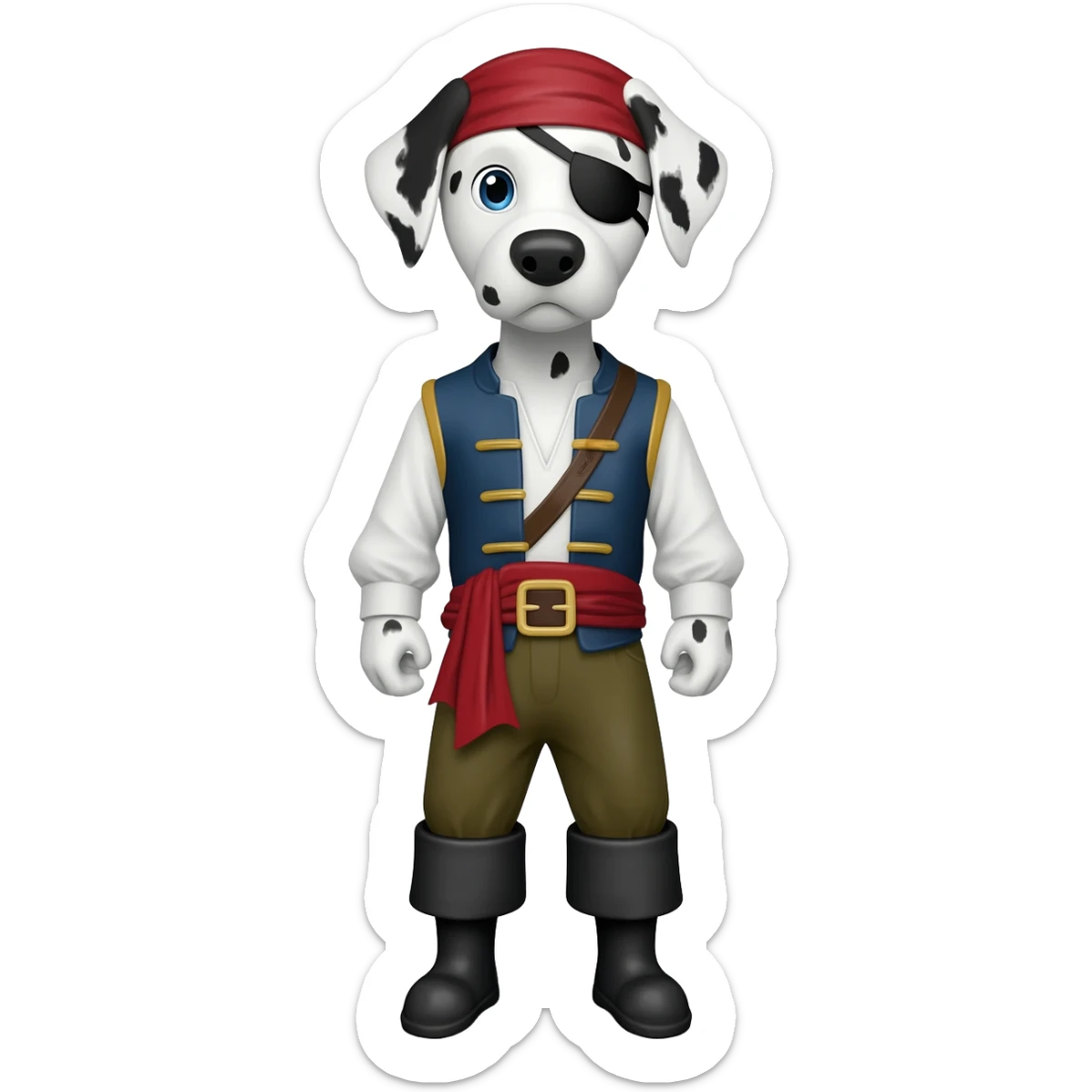 Pirate dalmatian with eye patch sticker