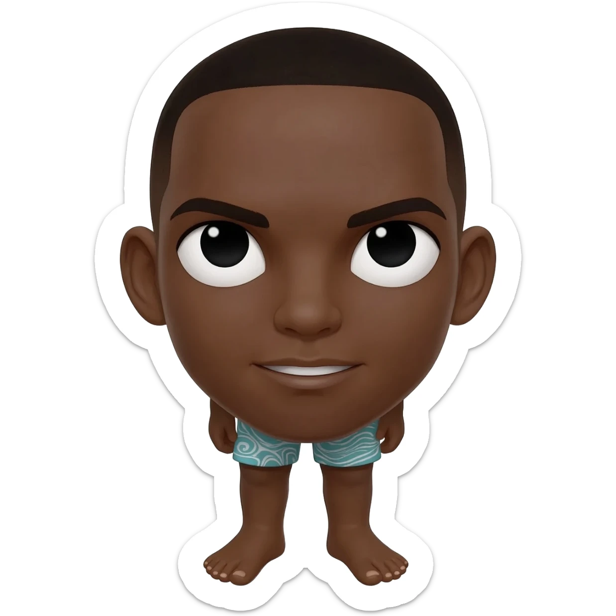 Black American man swim brief with feet  sticker