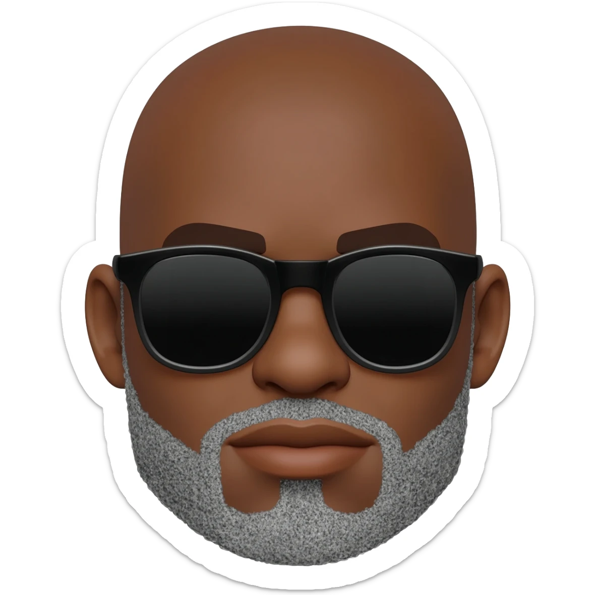 black man bald with grey  short goatee and sunglasses sticker