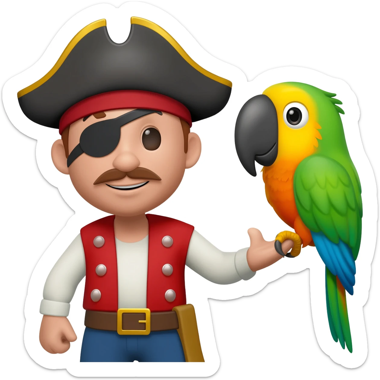 pirate and parrot sticker