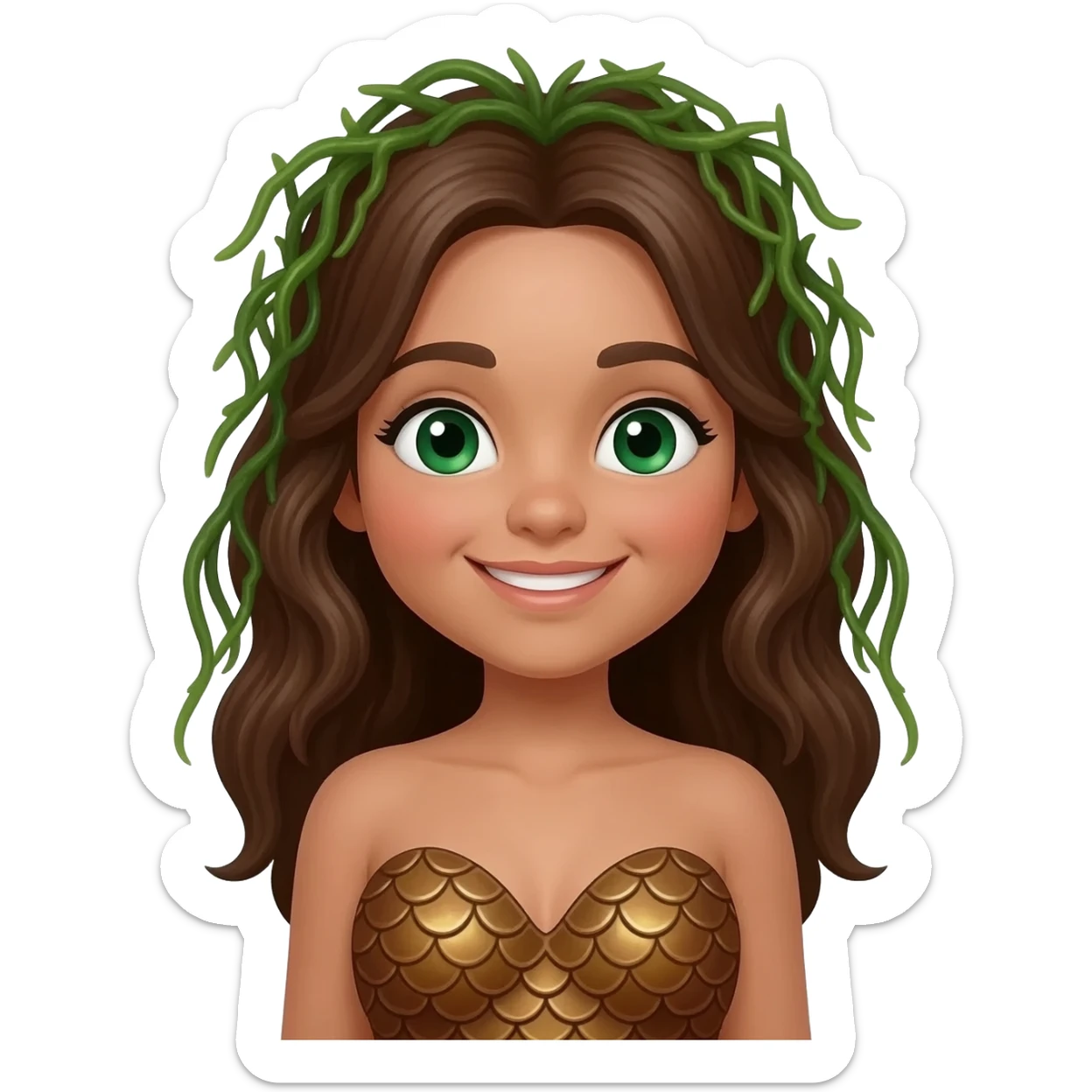 Brown mermaid sticker