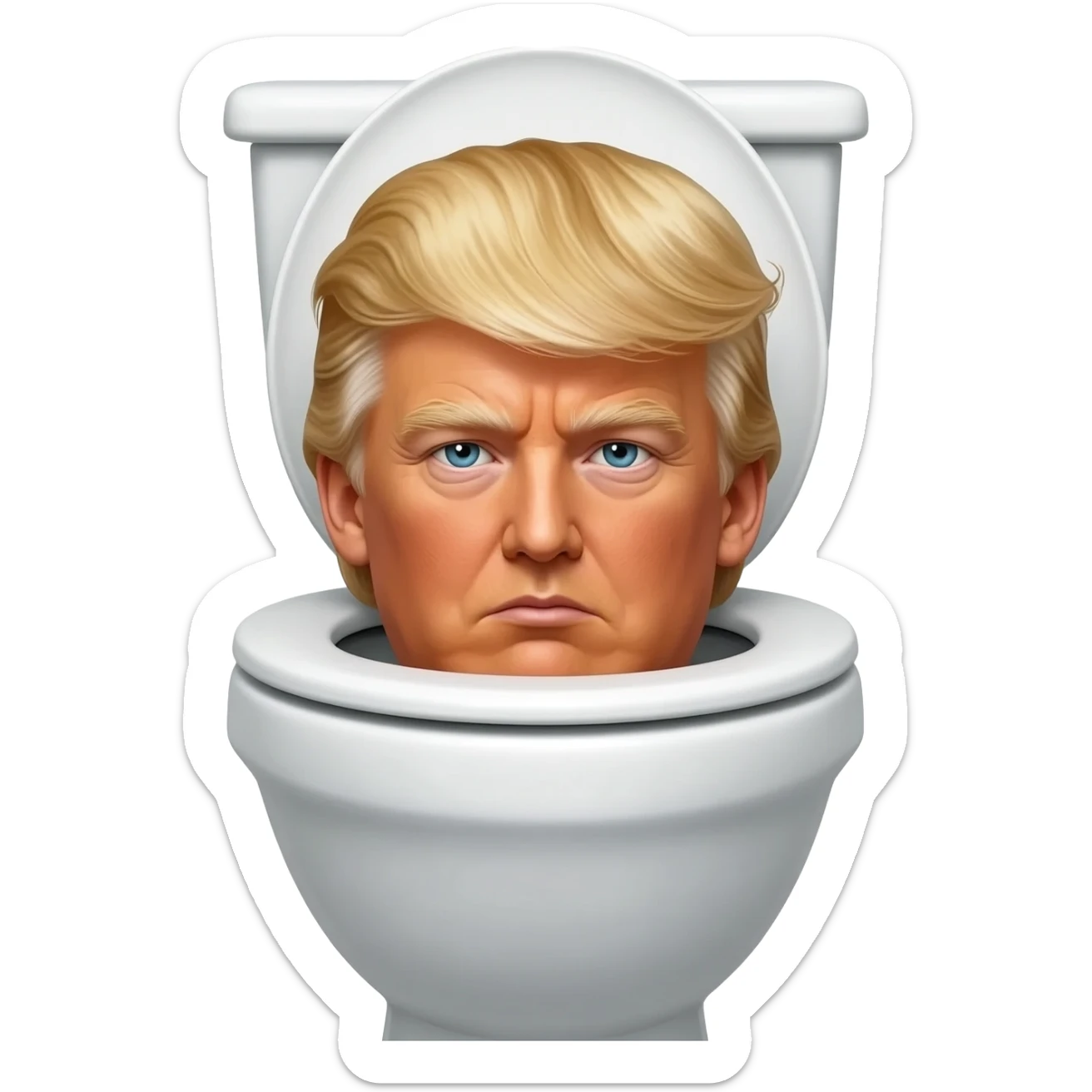 Donald Trump head in toilet sticker