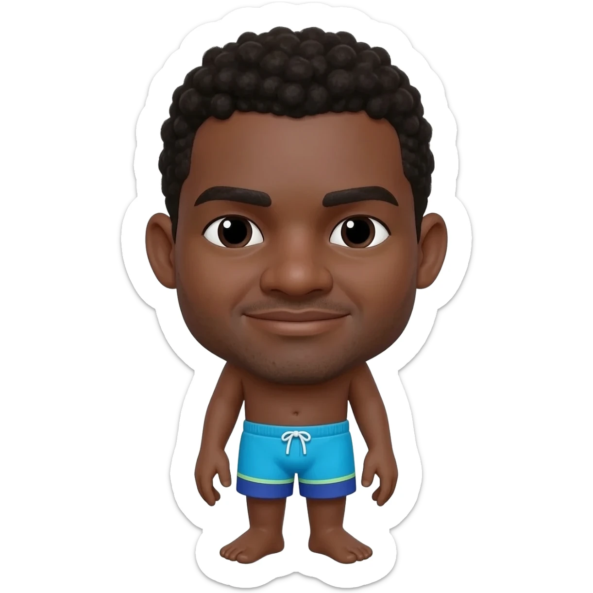 Black American man swim brief with feet  sticker