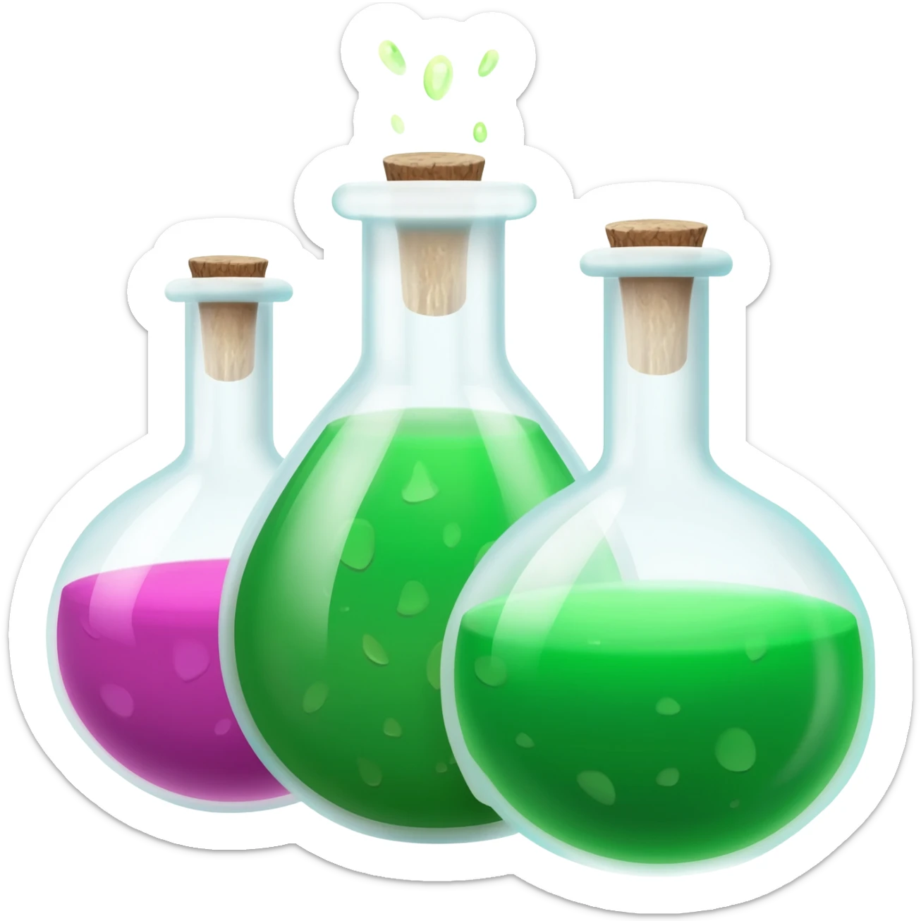 green witch cooking potion sticker