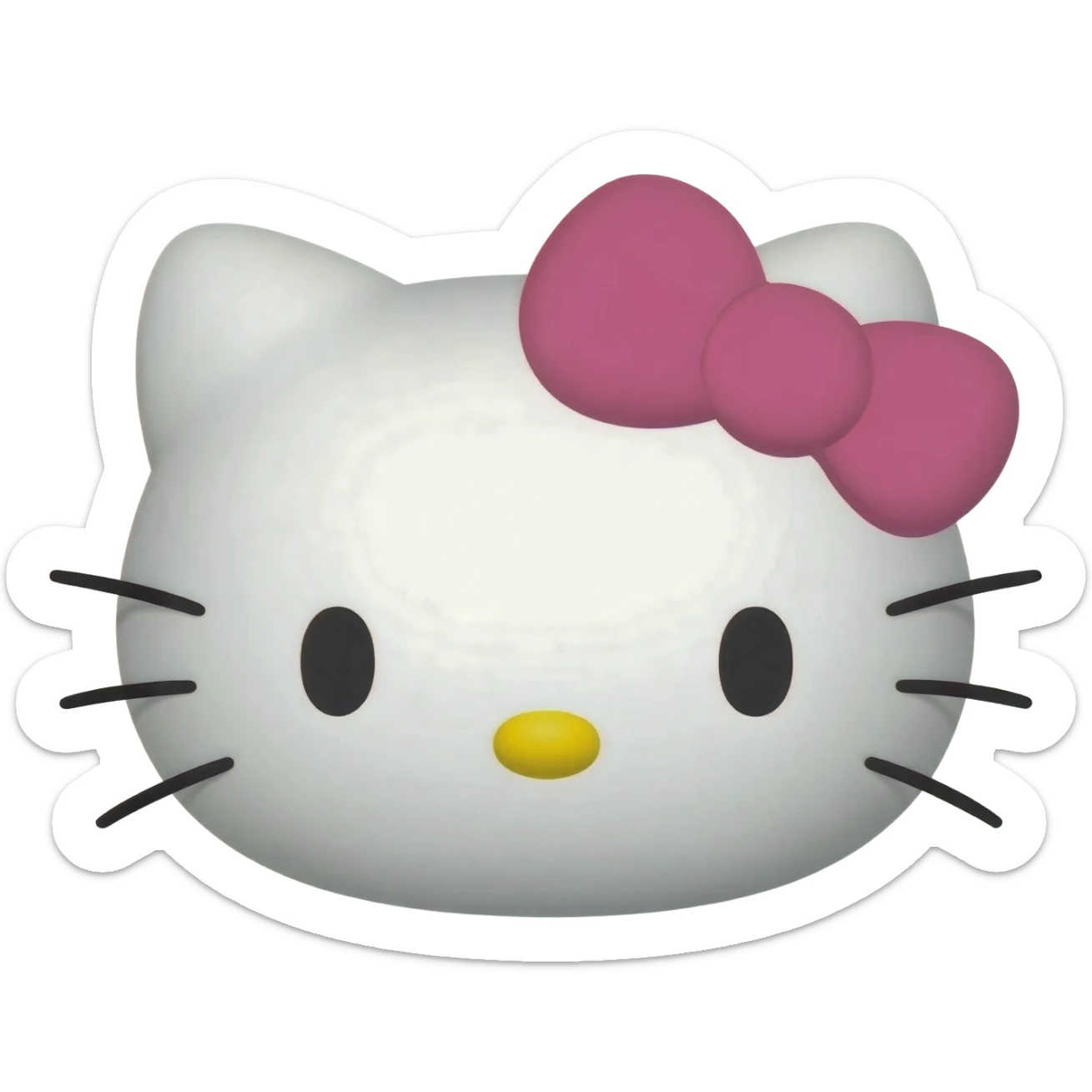 Hello kitty face, pink bow sticker