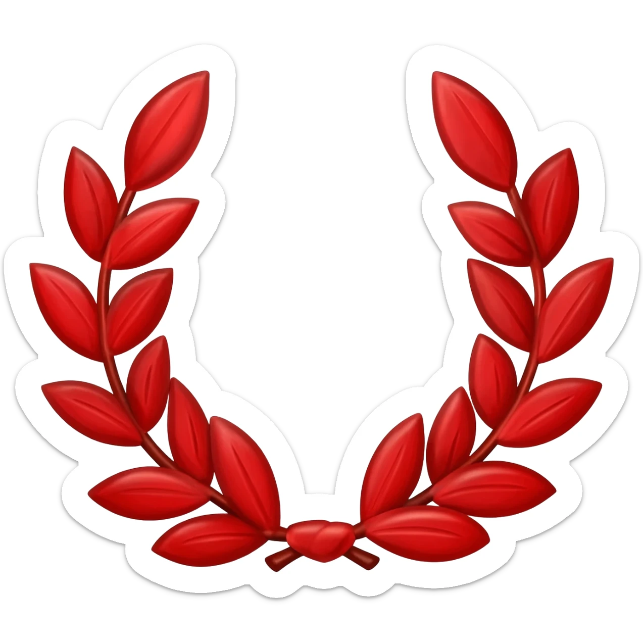 Red laurel wreath sticker