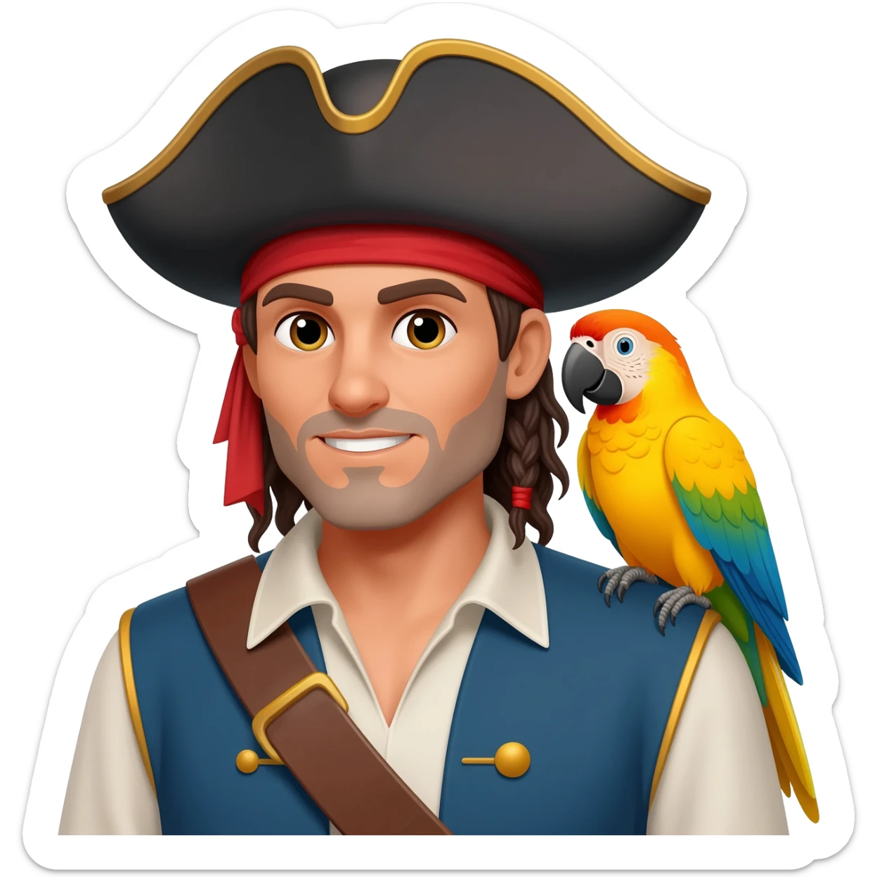 pirate and parrot sticker