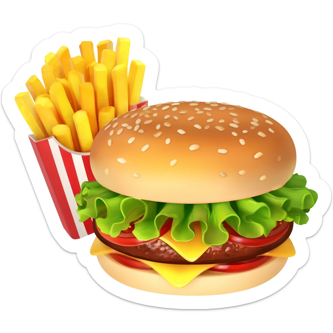 hamburger ve patates sticker