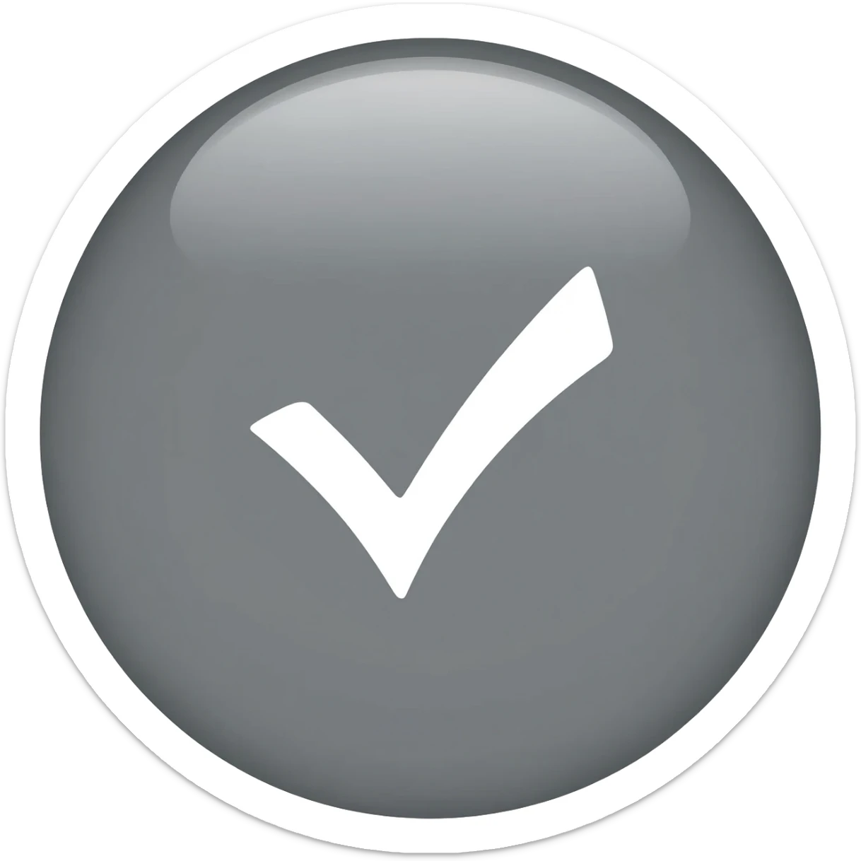 Grey circle with white checkmark in it sticker