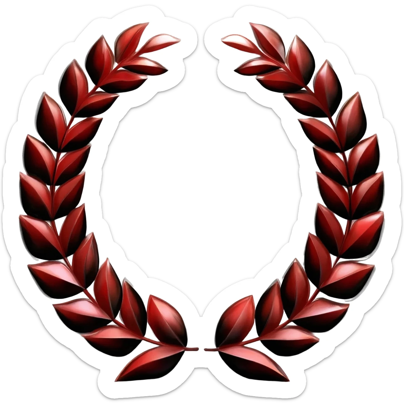 Red and black laurel wreath sticker