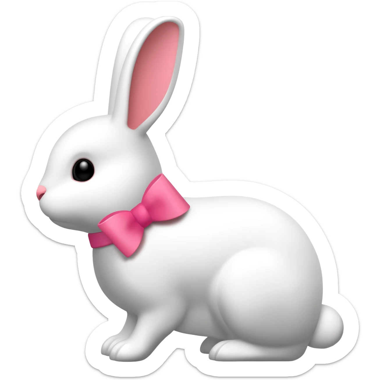 Conejita blanca con lazo rosa sticker
