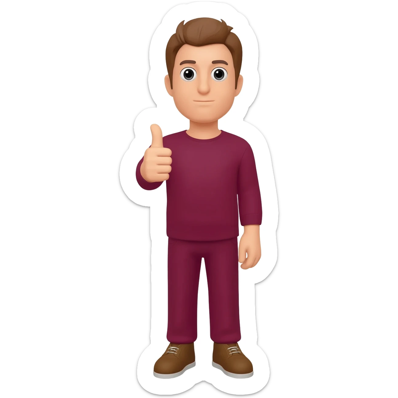 Maroon thumps up sticker