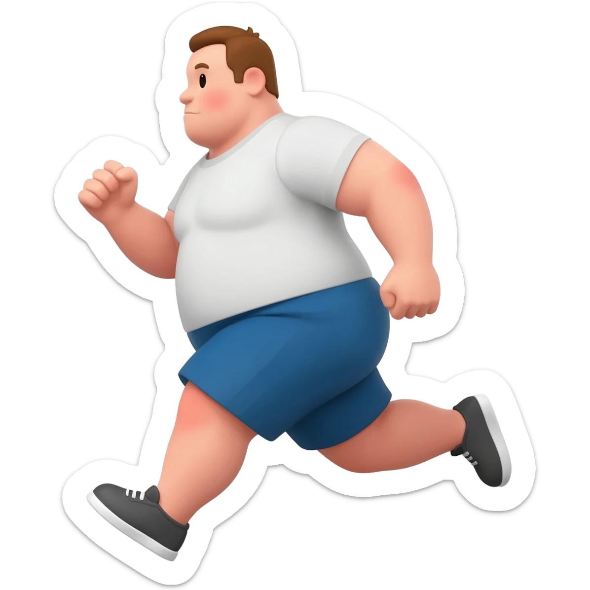 runinng  fat man sticker