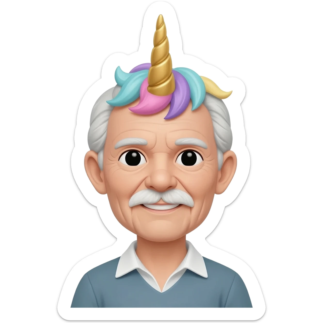 unicorn elderly person sticker
