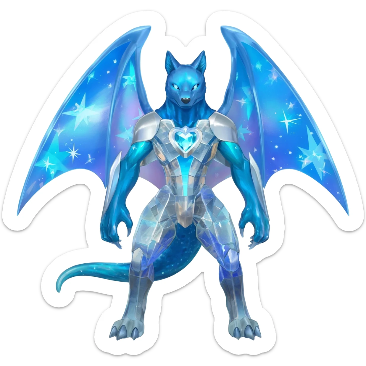 Shiny Starry Dialga-Nargacuga-Silvally-Digimon-fusion-creature, full body sticker