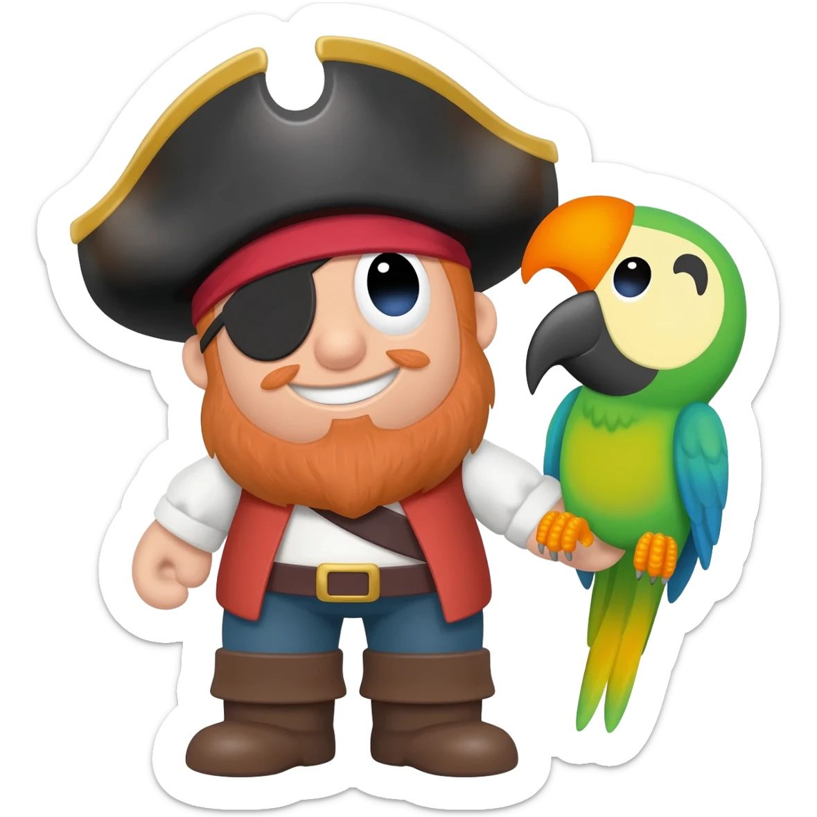pirate and parrot sticker