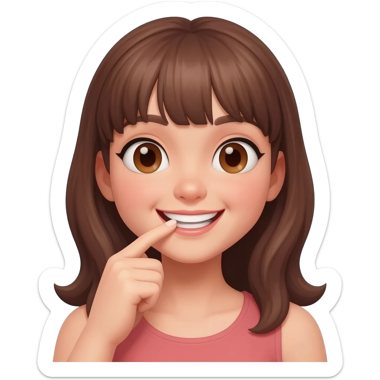 girl biting nail flirting sticker