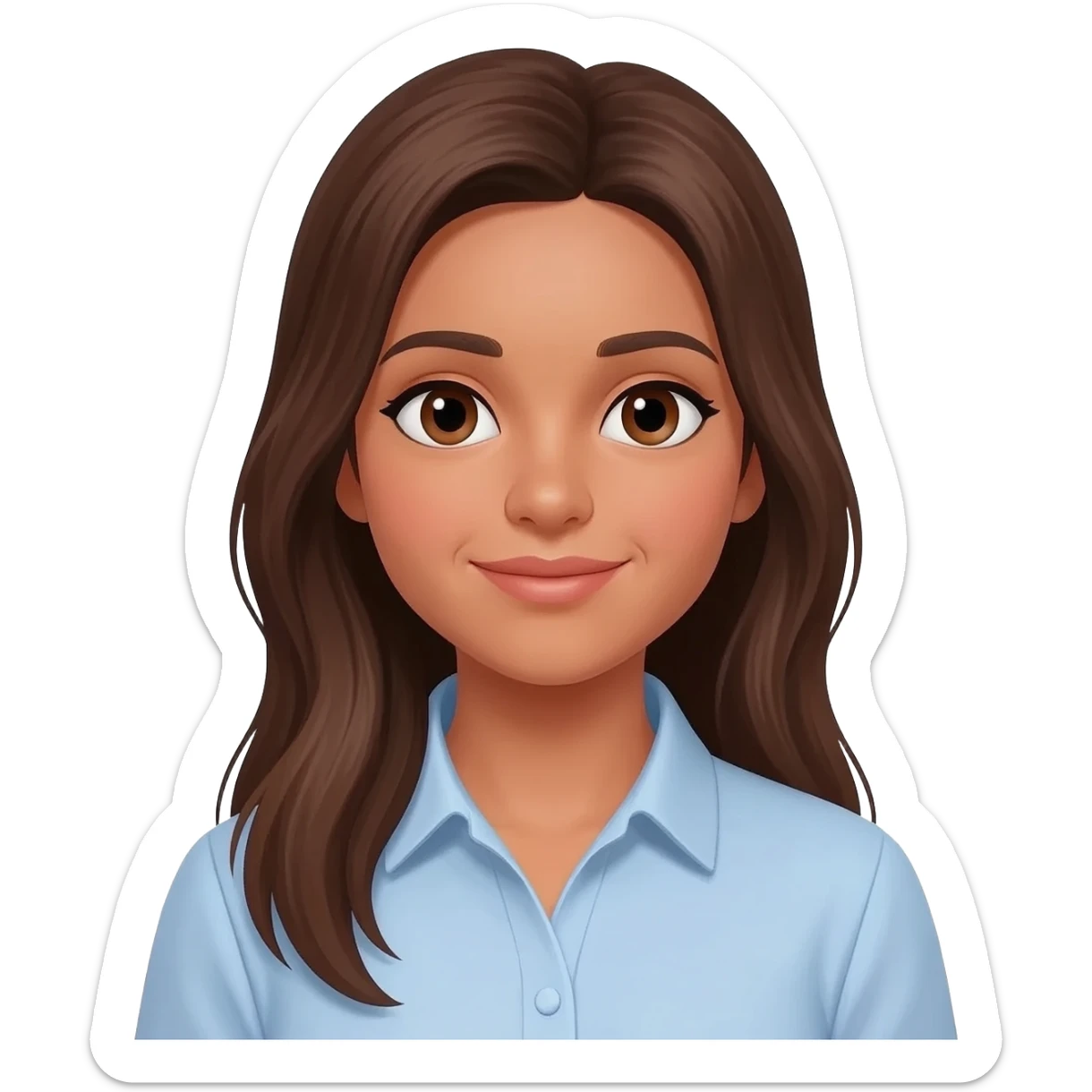 24 YEARS OLD GIRL LONG BROWN HAIR, TAN SKIN, BROWN EYES, TEACHER sticker