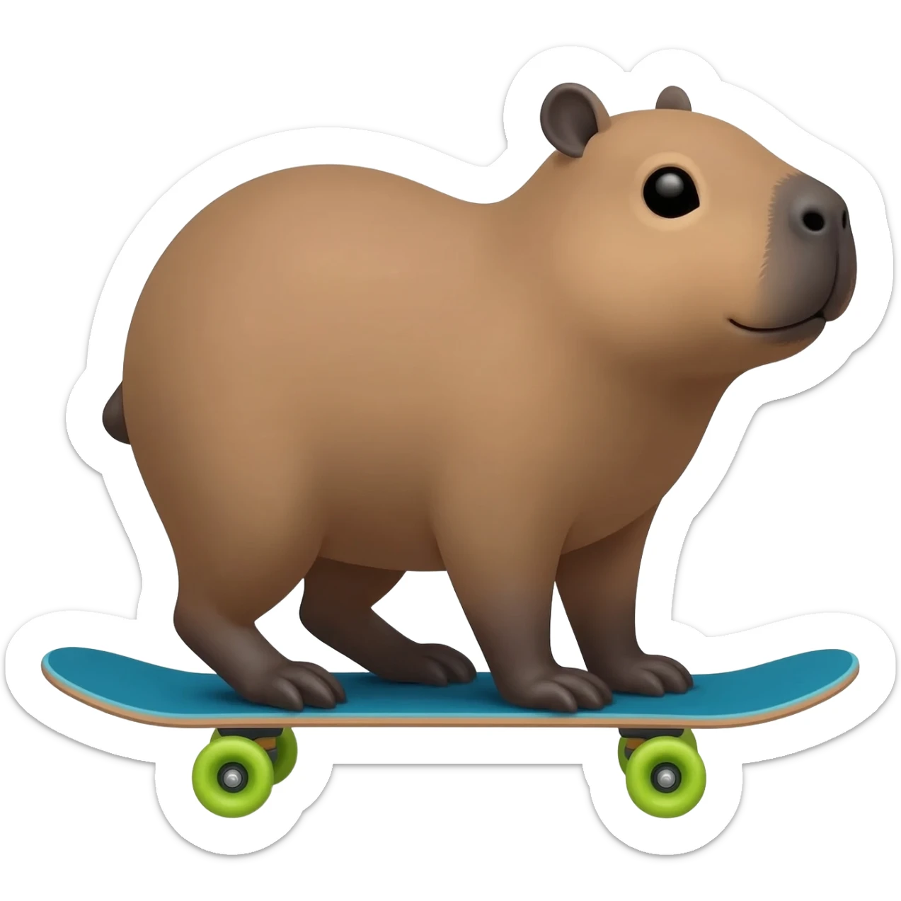 Capybara na skaterbordu sticker