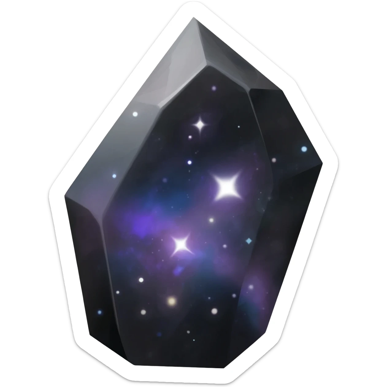 black iridescent nebula crystal shard sticker