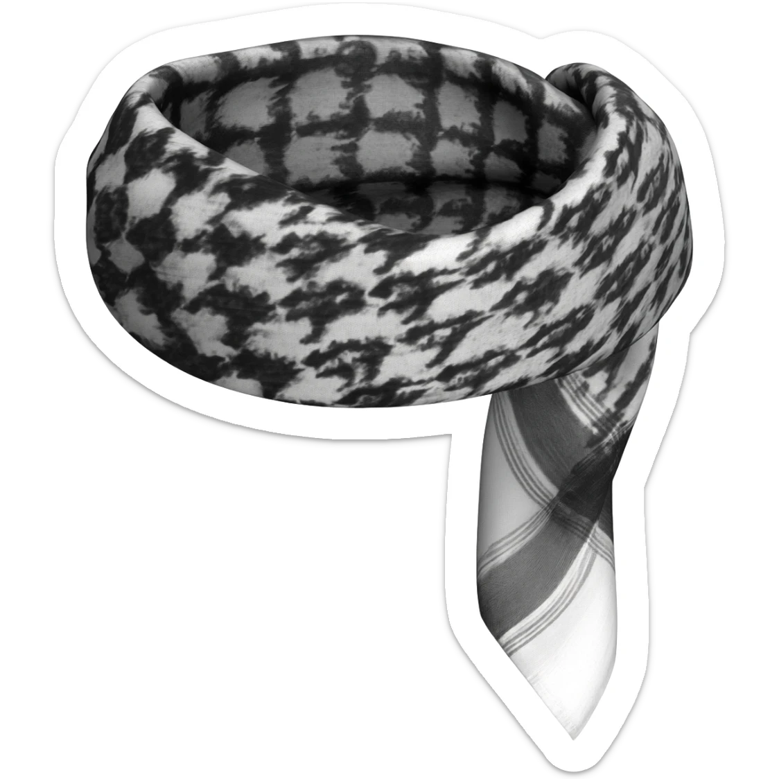 Keffiyeh scarf emoji black and white sticker