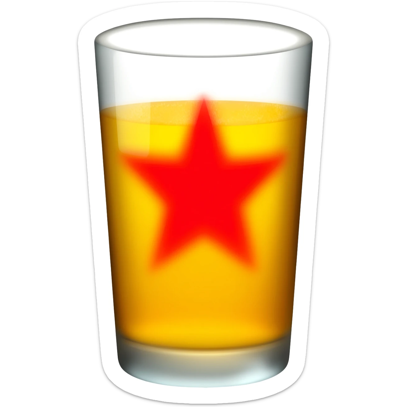 add a red star on the front off the glass no like a beer glass sticker