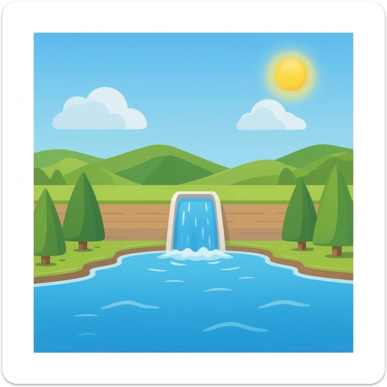 water escaping from reservoir sticker