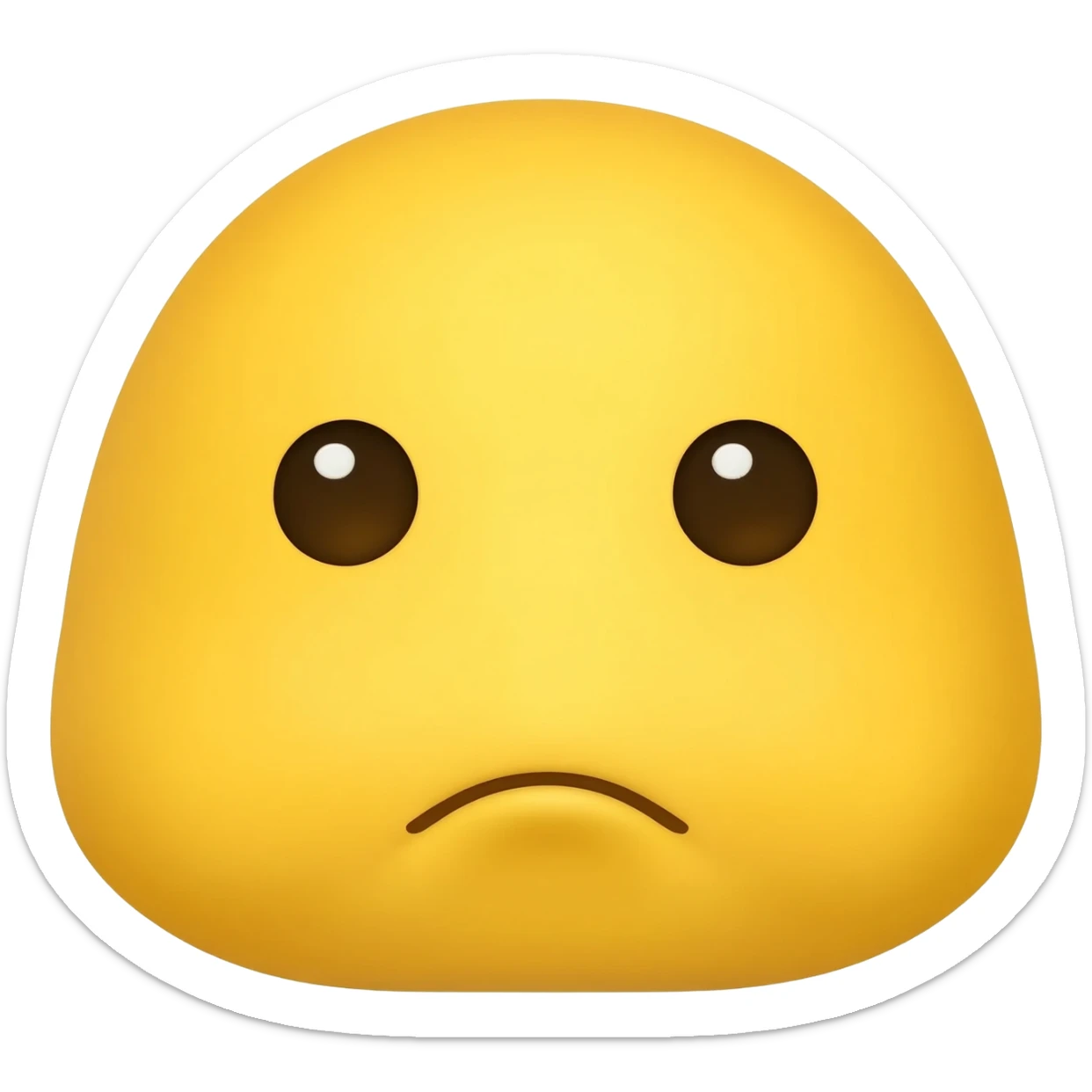 Yellow emoji adorable pouty face sticker