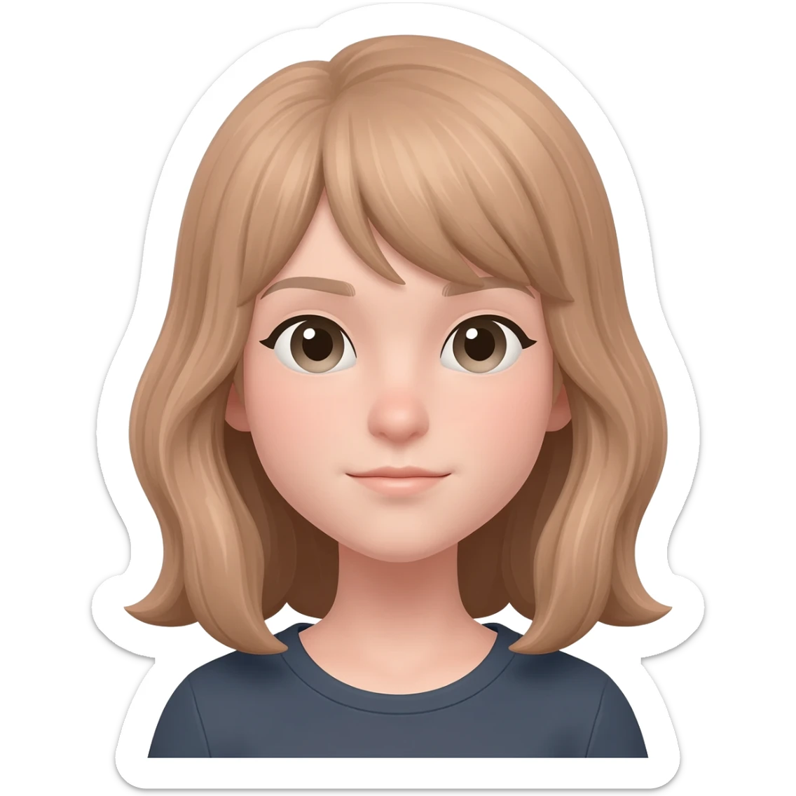 𝚄𝚗𝚊 𝚌𝚑𝚒𝚌𝚊 𝚌𝚘𝚗 𝚎𝚕 𝚙𝚎𝚕𝚘 𝚌𝚊𝚜𝚝𝚊𝚗̃𝚘 𝚌𝚕𝚊𝚛𝚘 el cabello hasta los hombros sticker