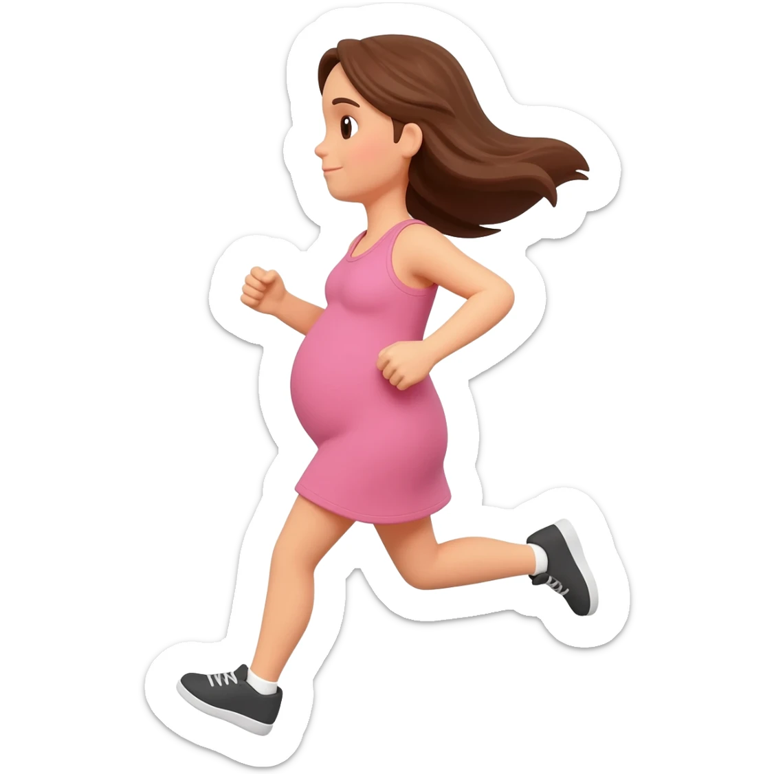 pregnant women runinng sticker