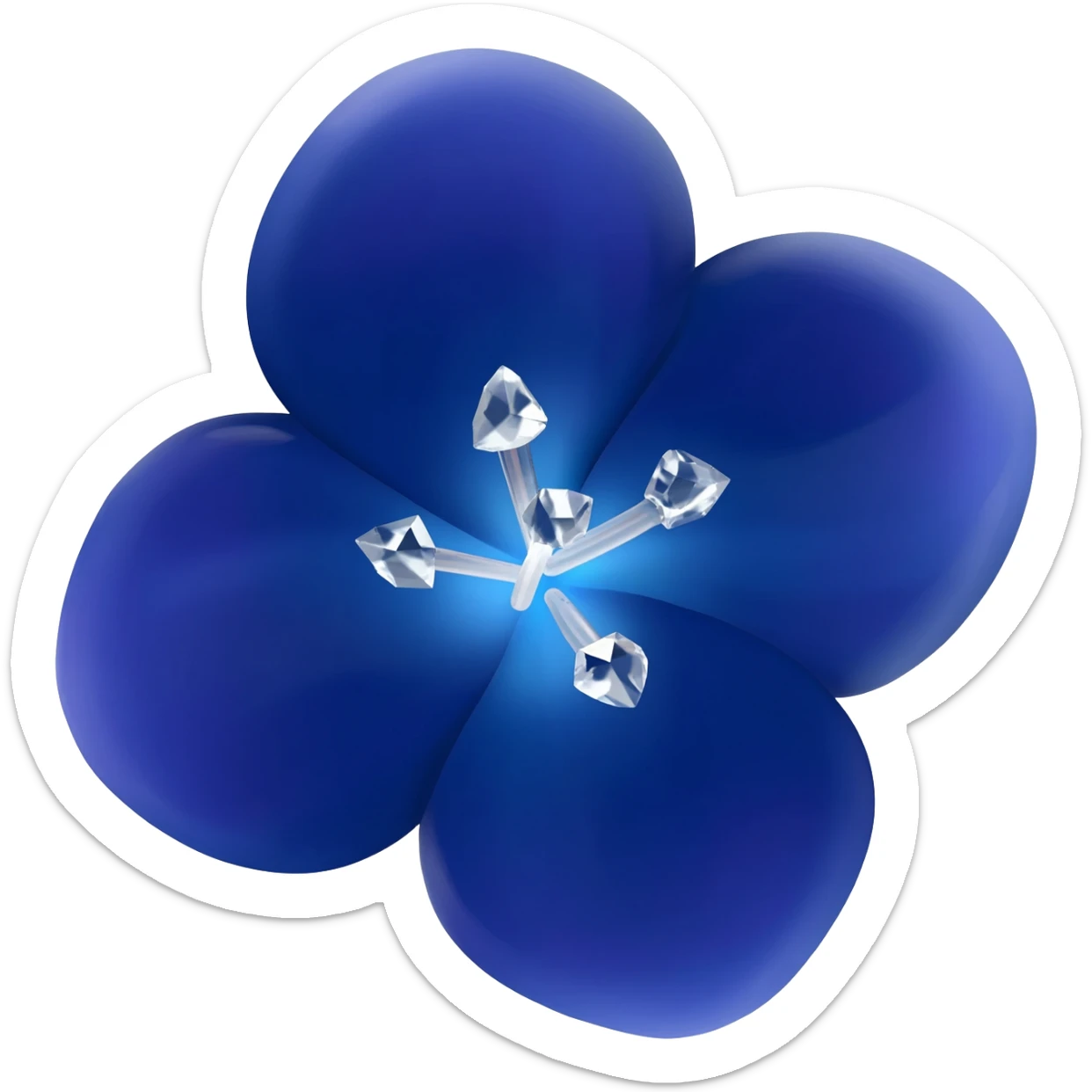 Dark blue flower with sugar crystal sticker