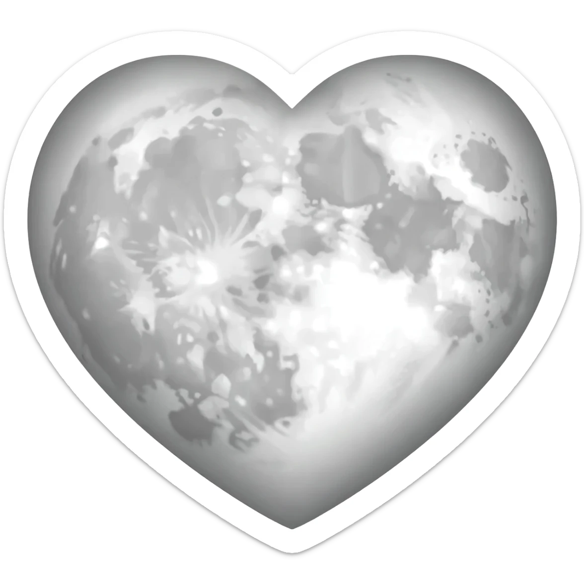 Heart moon sticker
