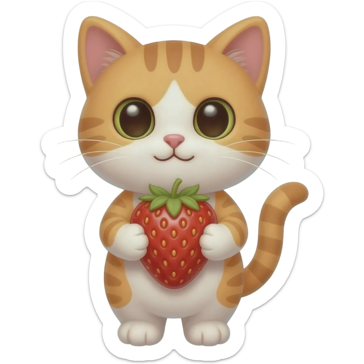 Cat strawberry cute sticker