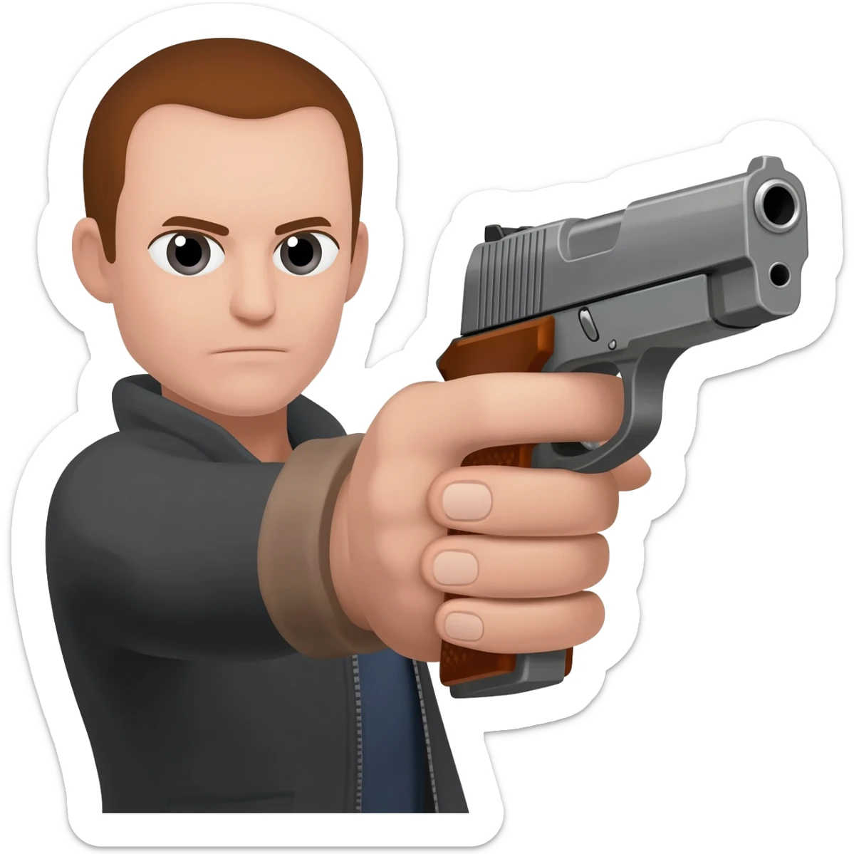 Emoji con una pistola sticker