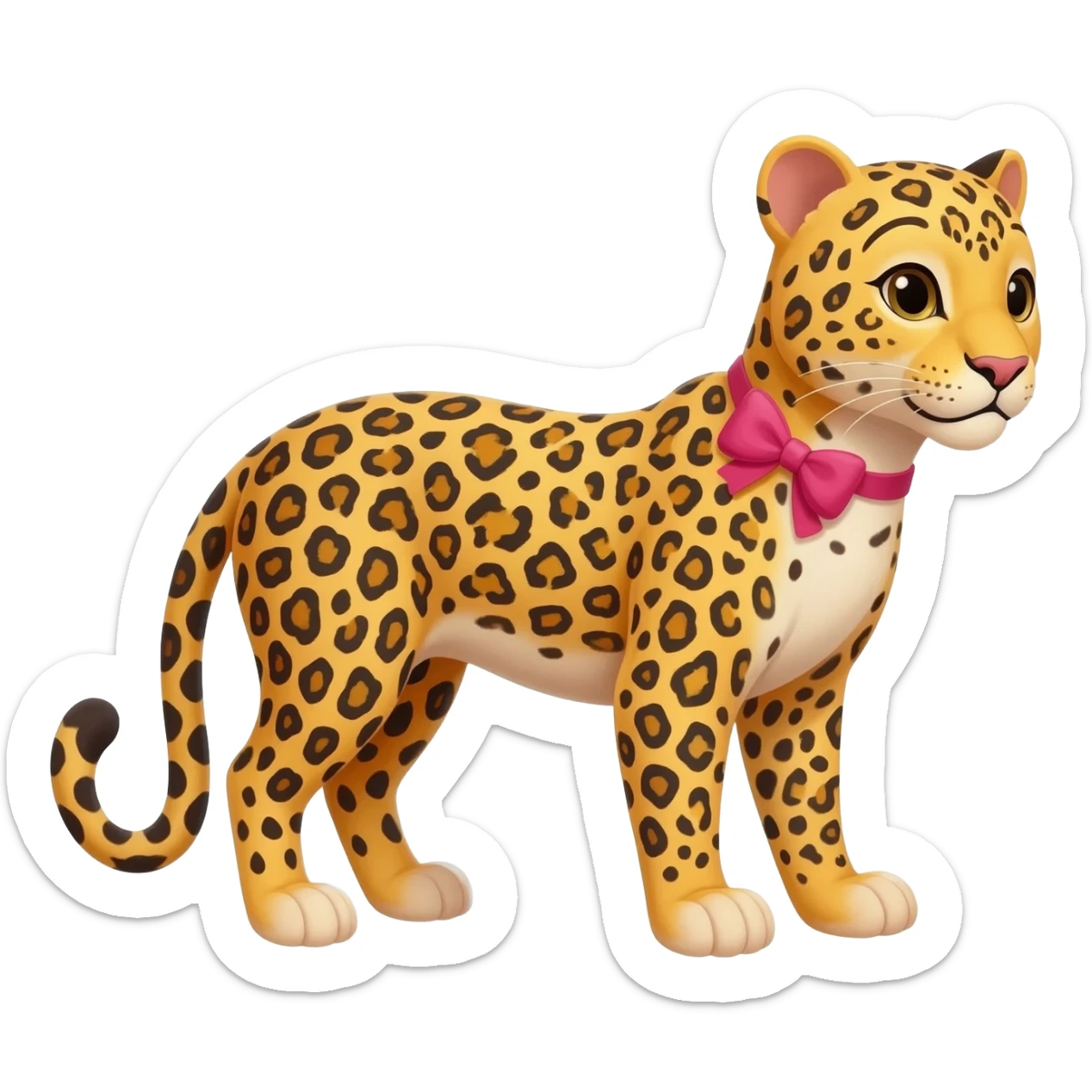 Leopard bow emojis sticker