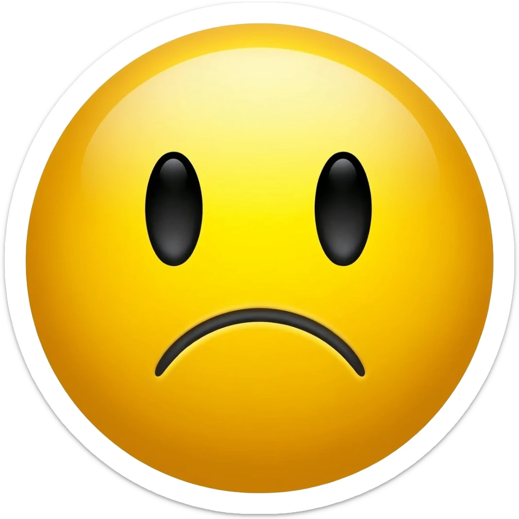 Yellow emoji cute angry face sticker