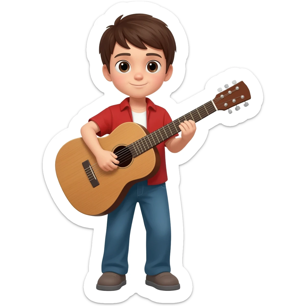 boy with a guitar sticker