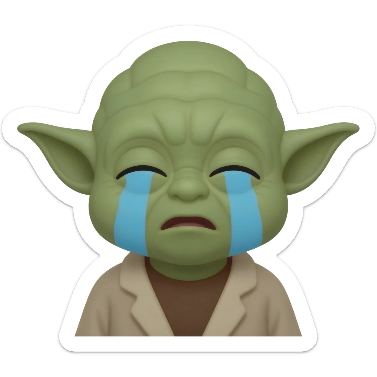 Crying laughing emoji yoda sticker